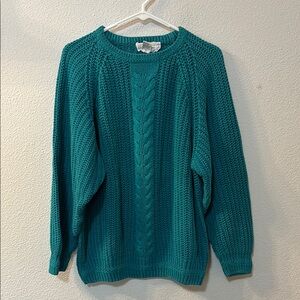 Teal Cable Knit Sweater